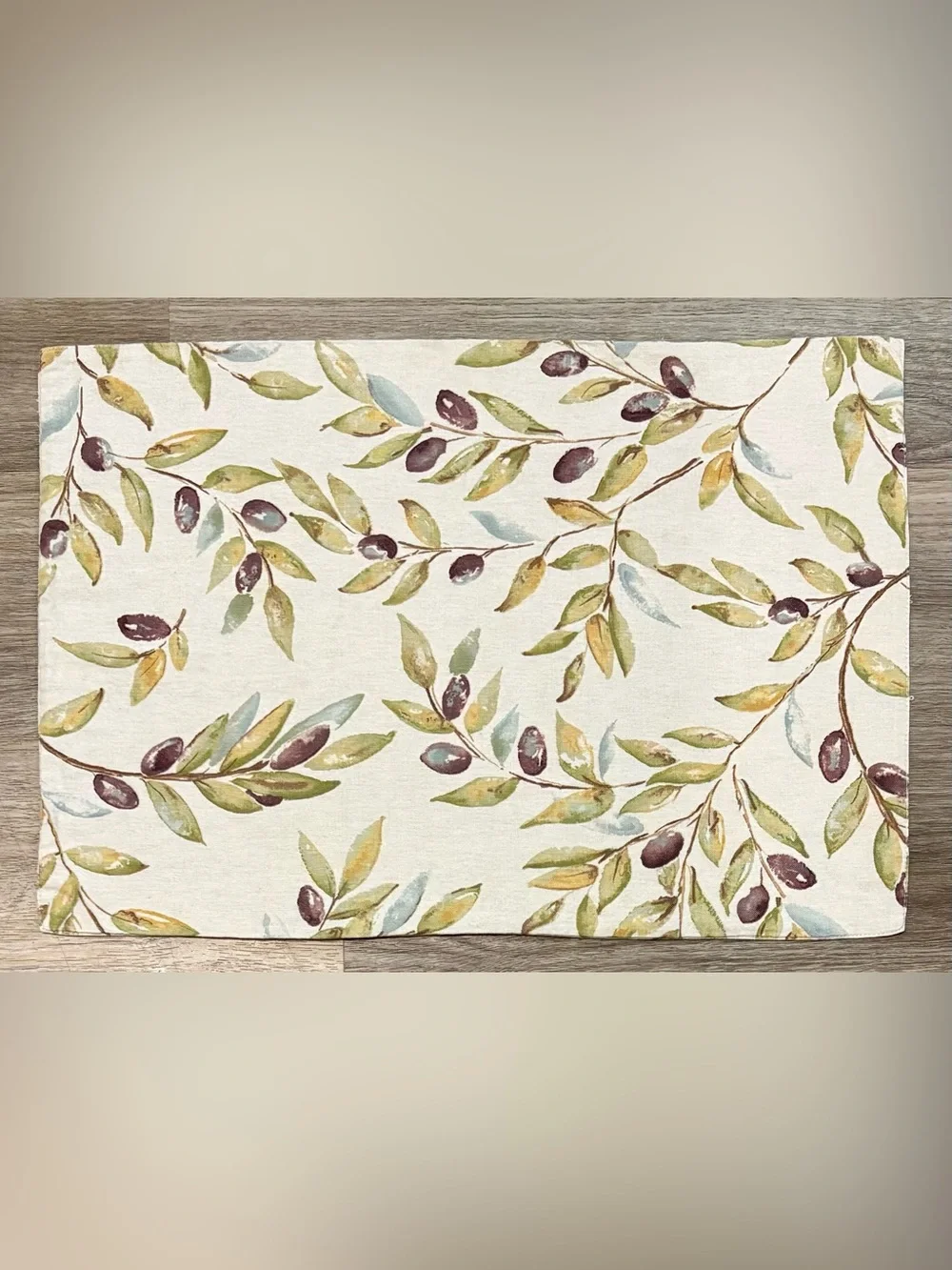 Pottery Barn Olive Branch 14x20 Cloth Placemats Set of 5 RARE & Hard to Find